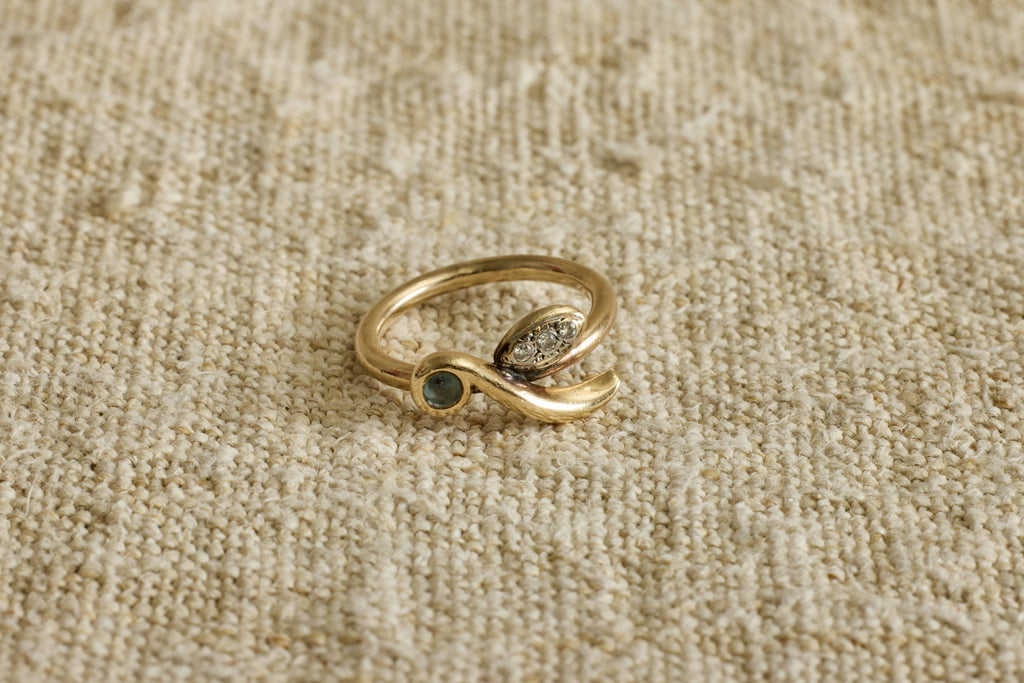 Nicky Kehoe - Handmade 1960s Gold, Diamond & Tourmaline Ring