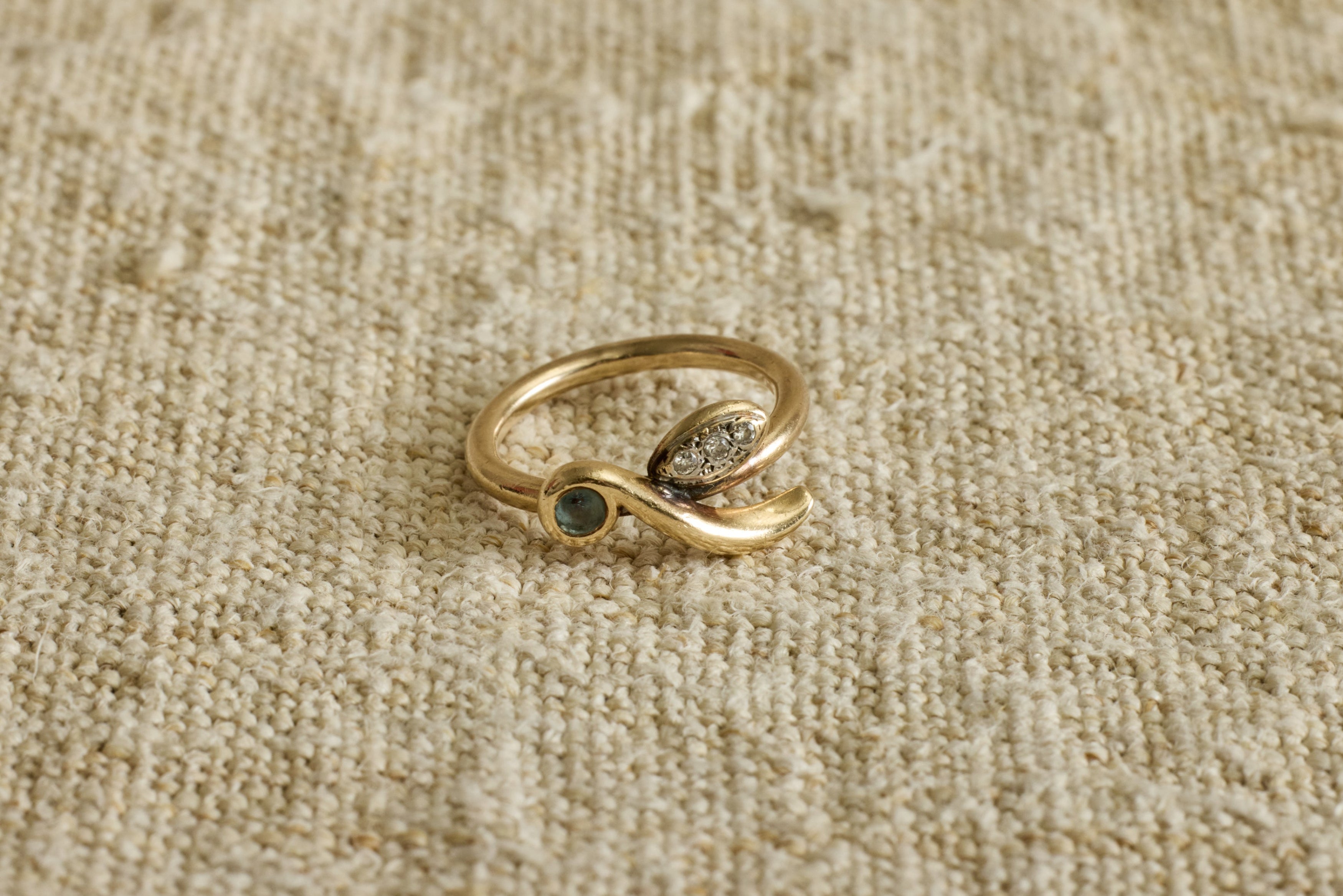 Nicky Kehoe - Handmade 1960s Gold, Diamond & Tourmaline Ring