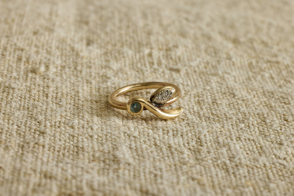 Nicky Kehoe - Handmade 1960s Gold, Diamond & Tourmaline Ring