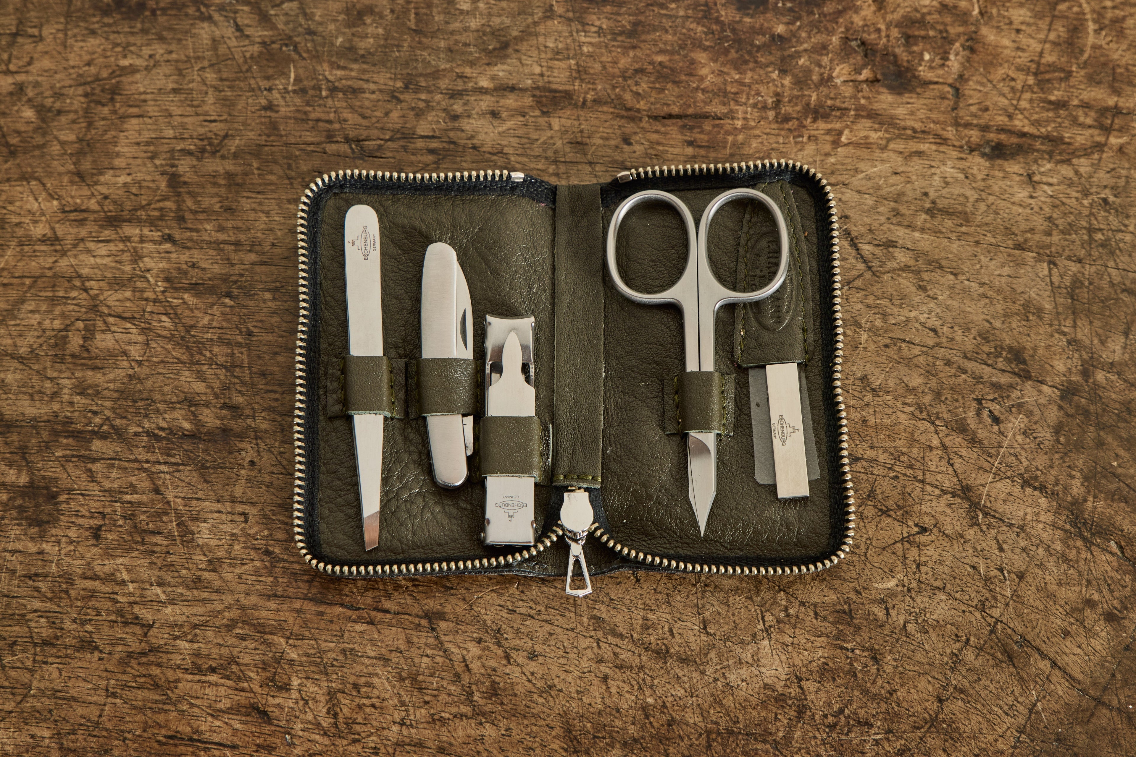 Nicky Kehoe - Olive Leather Manicure Set