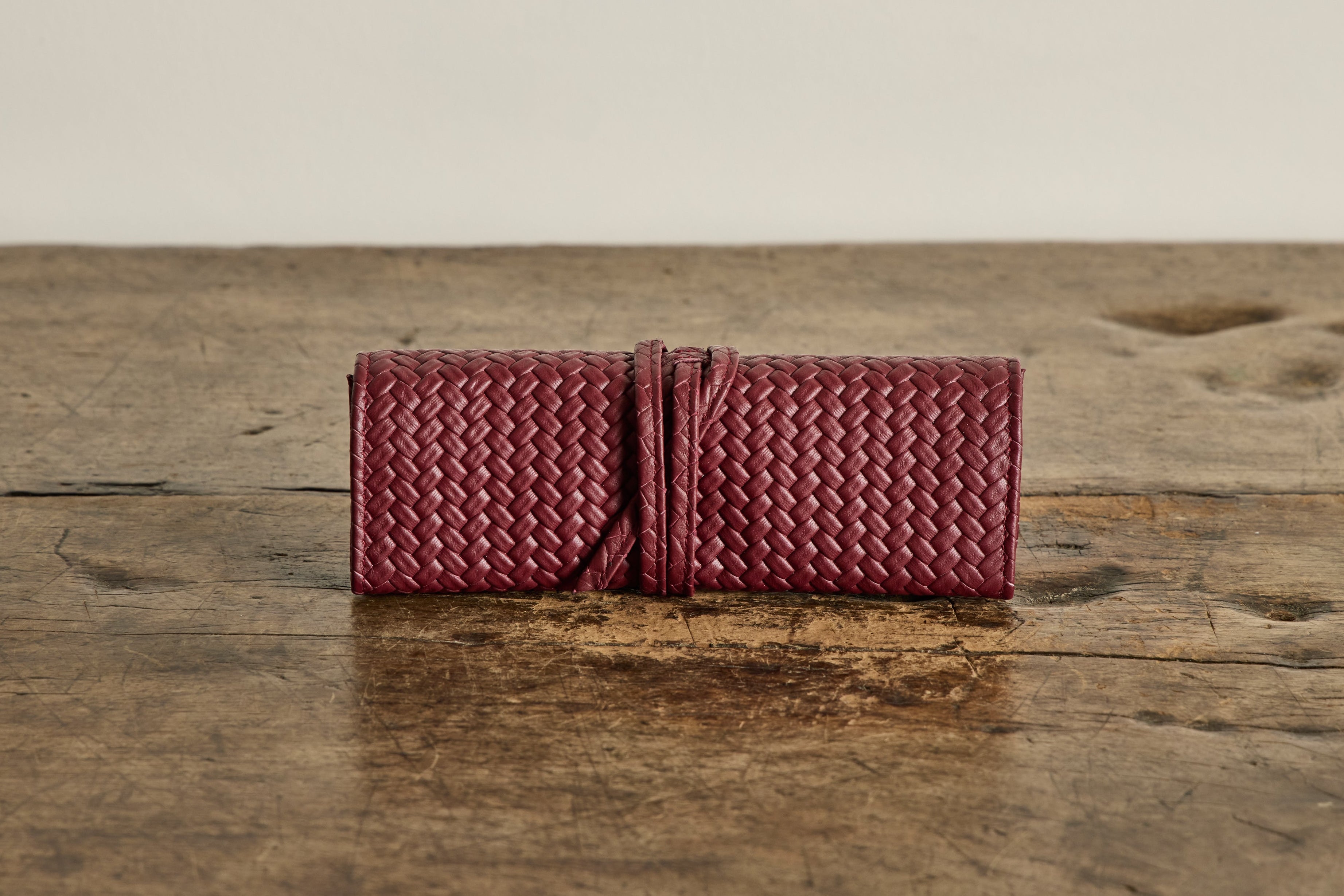 Nicky Kehoe - Burgundy Leather Jewelry Roll