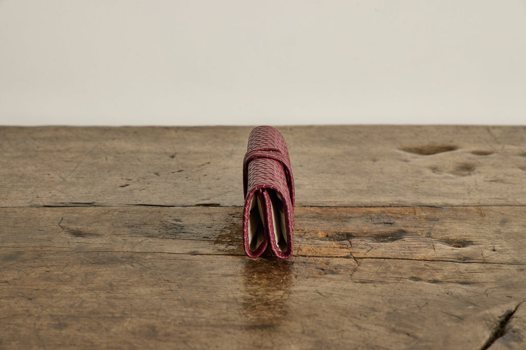 Nicky Kehoe - Burgundy Leather Jewelry Roll