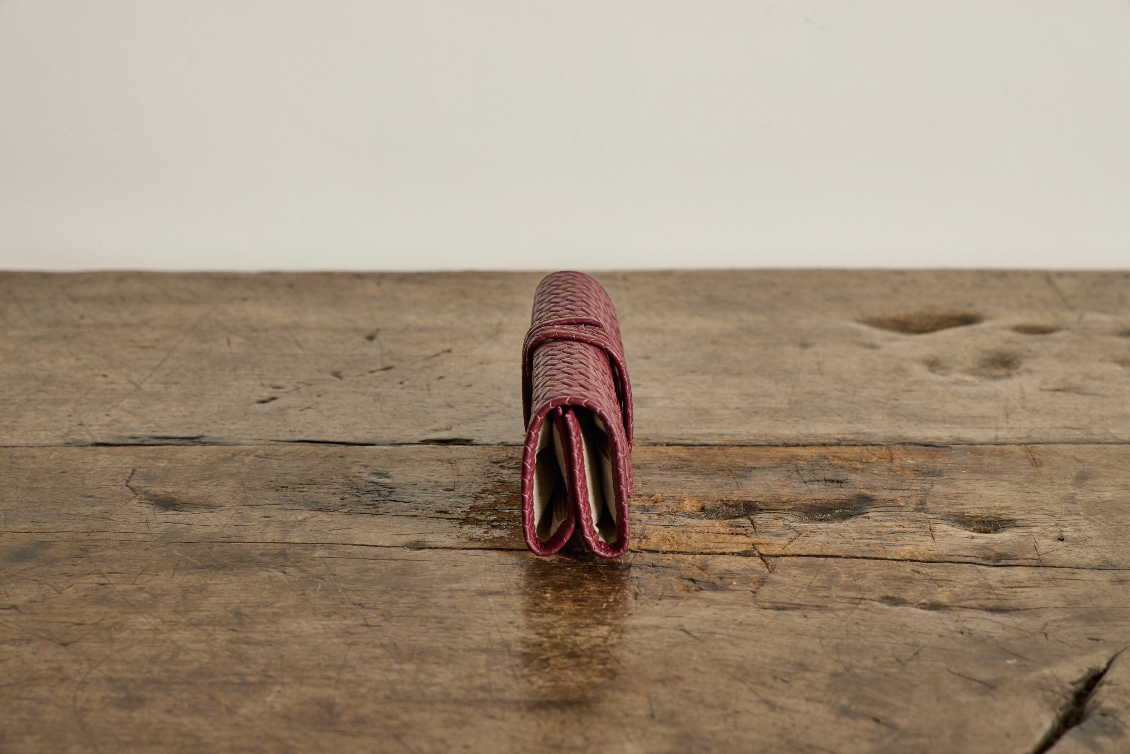 Nicky Kehoe - Burgundy Leather Jewelry Roll