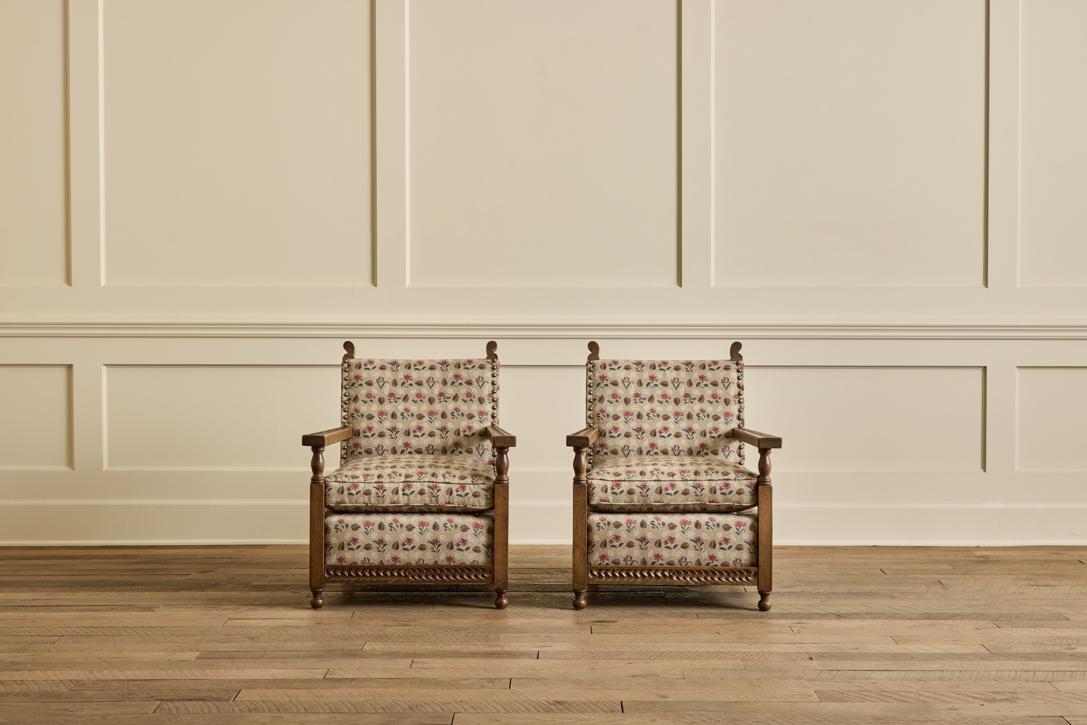 Nicky Kehoe - VTG PAIR OF DANISH CARVED ARM CHAIRS