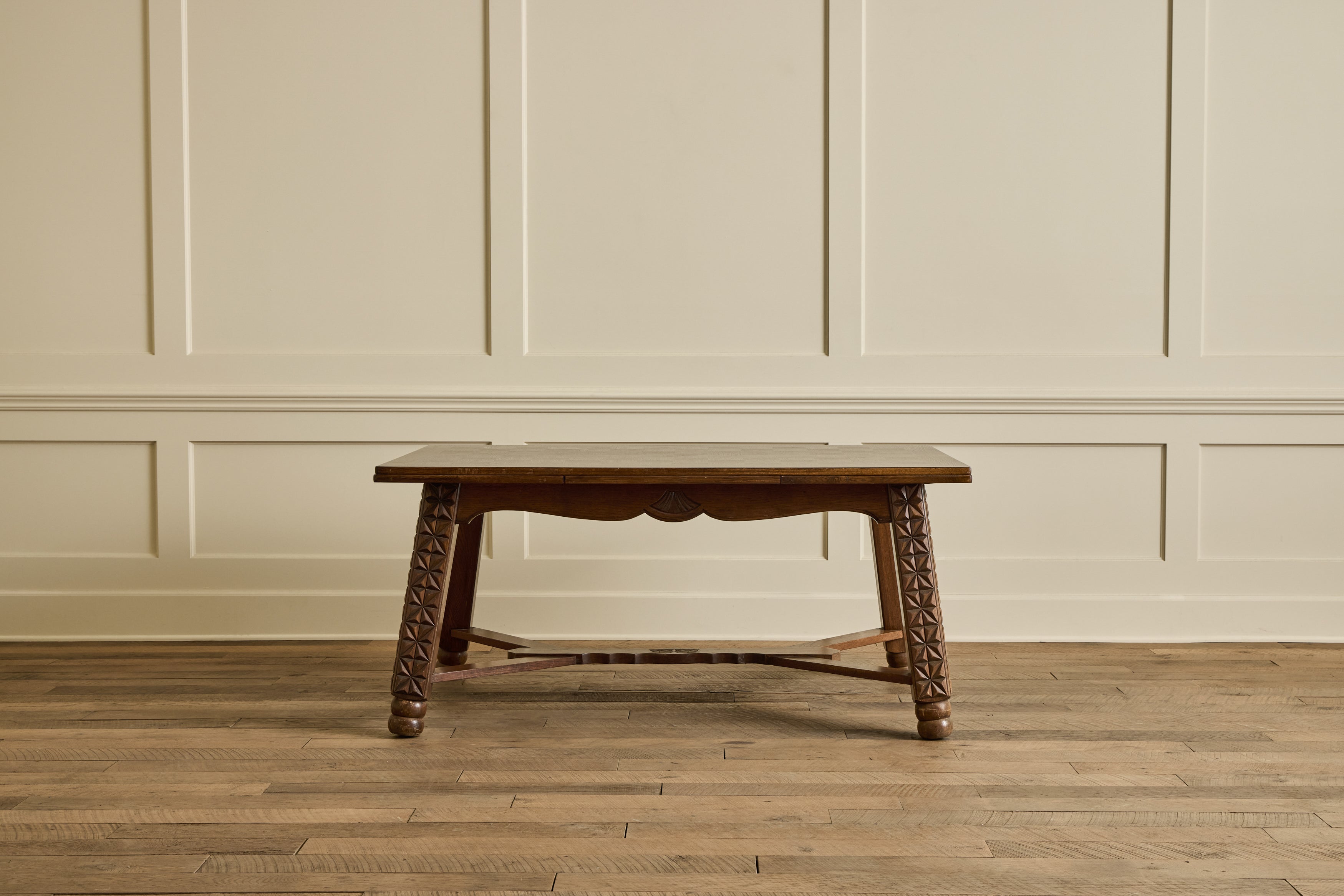 Nicky Kehoe - VTG FRENCH CARVED OAK DINING TABLE