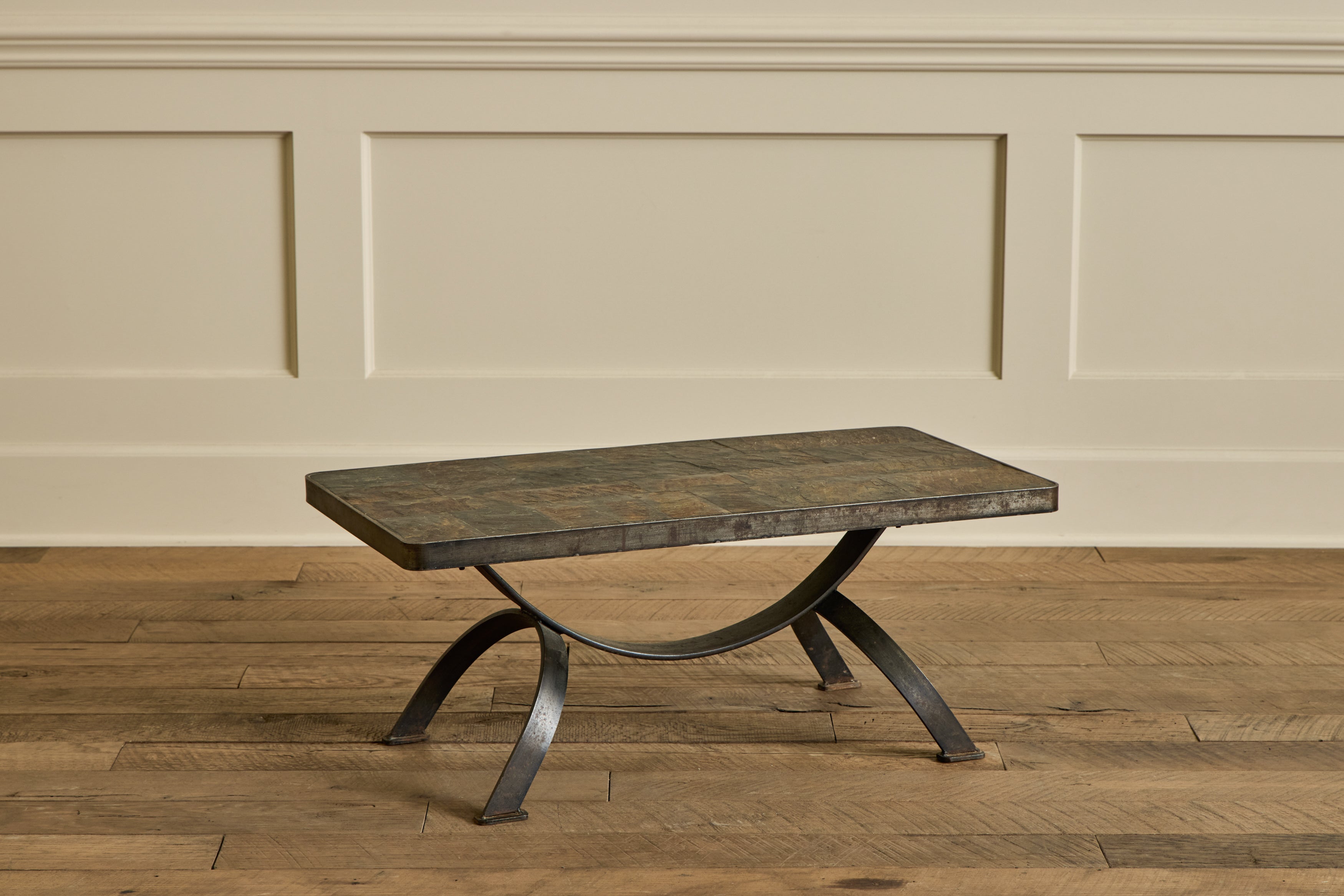 Nicky Kehoe - VTG BRUTALIST SLATE & IRON COFFEE TABLE