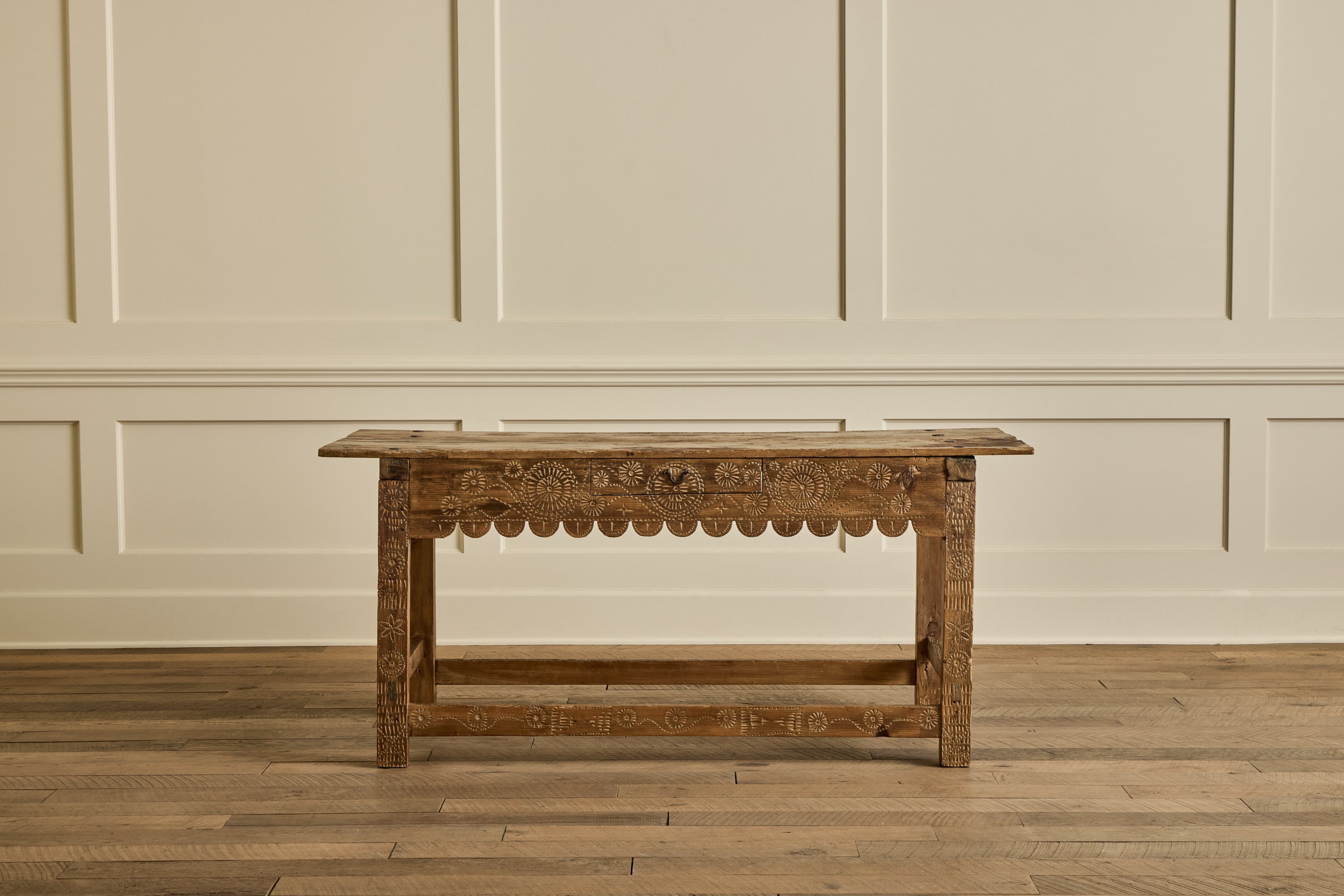 Nicky Kehoe - VTG RUSTIC CARVED CONSOLE TABLE
