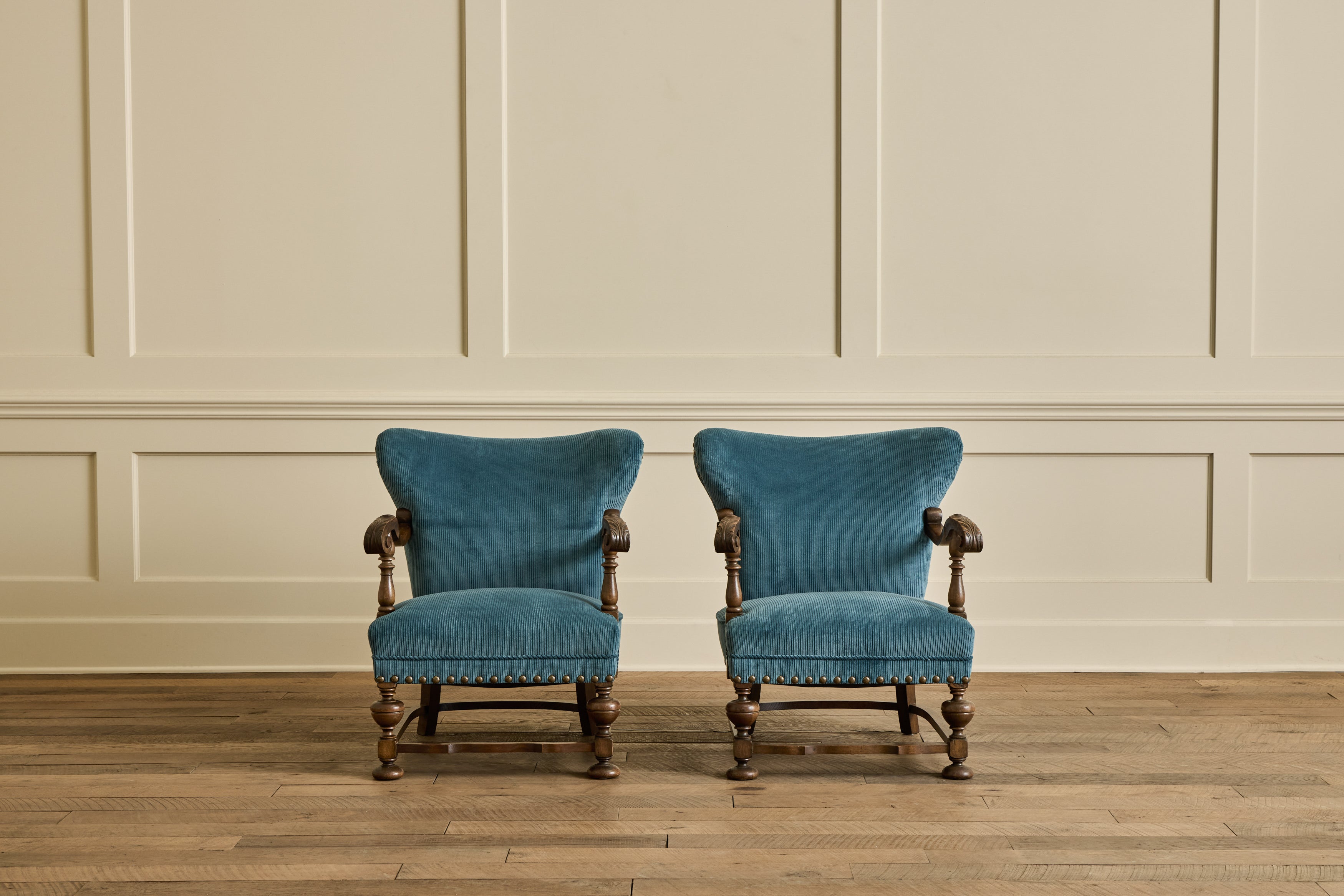 Nicky Kehoe - VTG PAIR OF SCANDINAVIAN WINGBACK CHAIRS