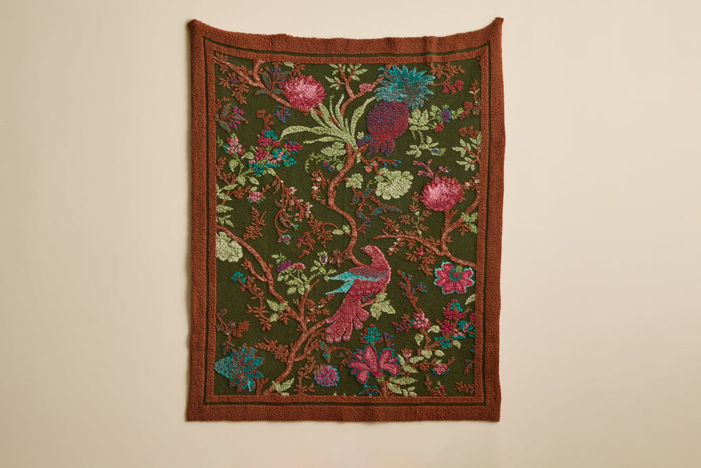 Nicky Kehoe - Italian Wool Throw in Olive