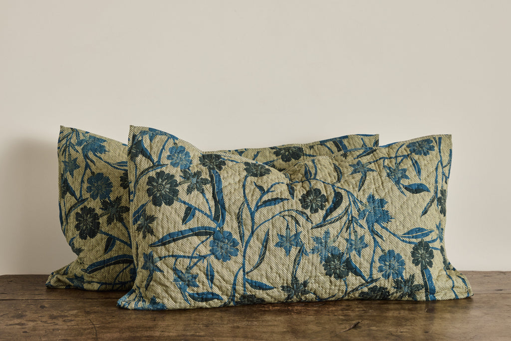 Nicky Kehoe - Floral Hash Stripe Shams, Set Of 2