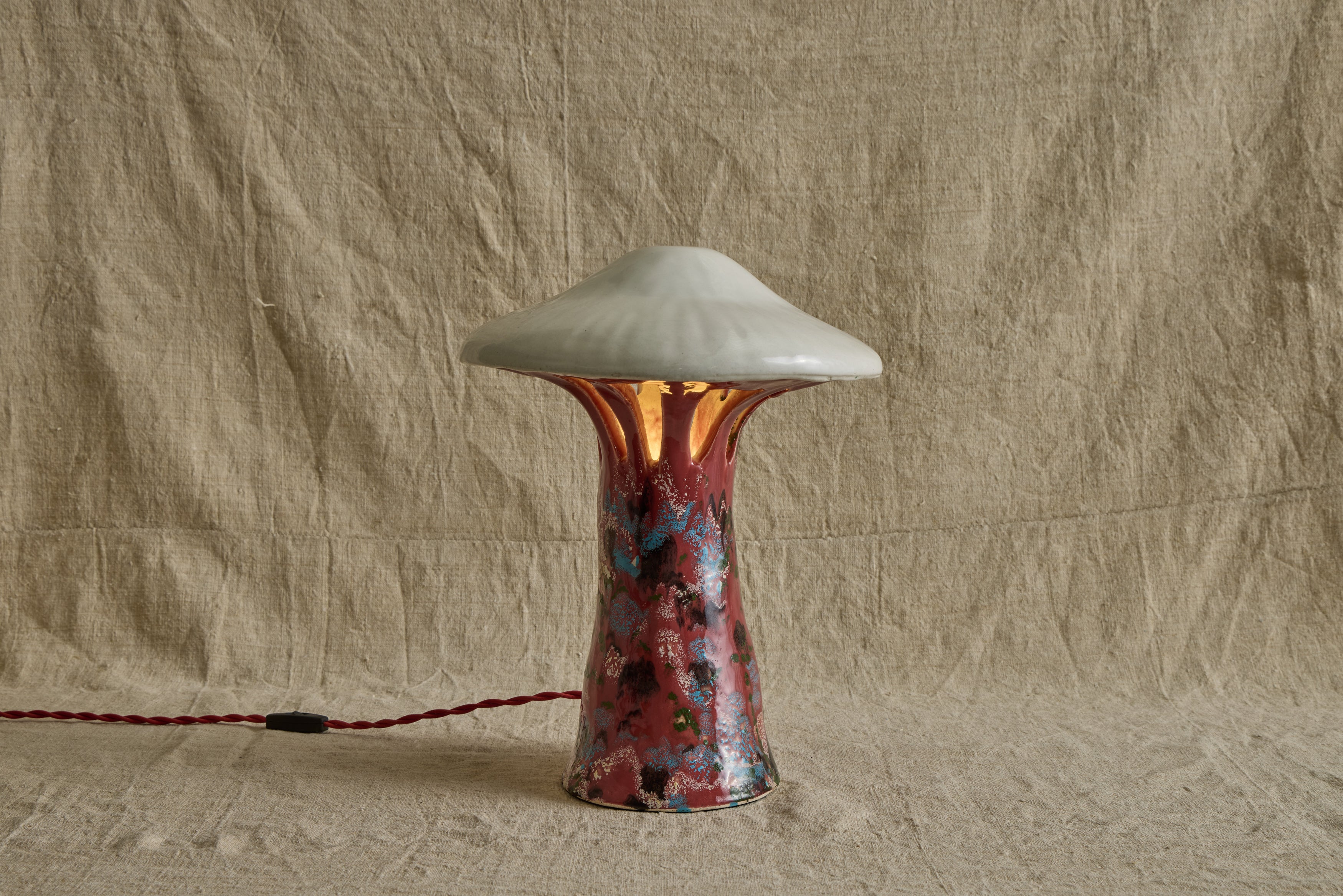 Nicky Kehoe - Shroom Lamp, Bright Pink & White