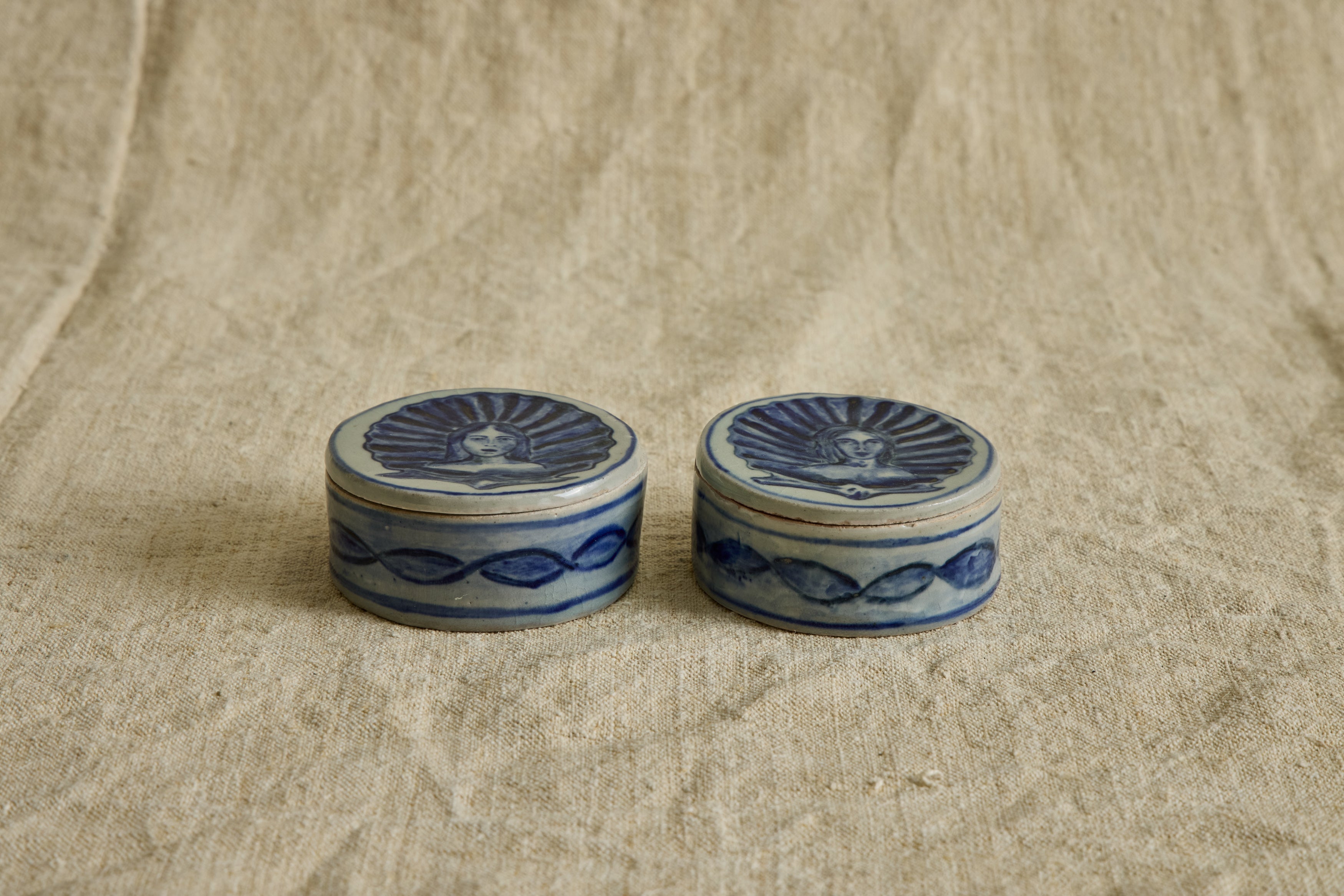 Nicky Kehoe - Ceramic Jewelry Box, Girl in Clamshell