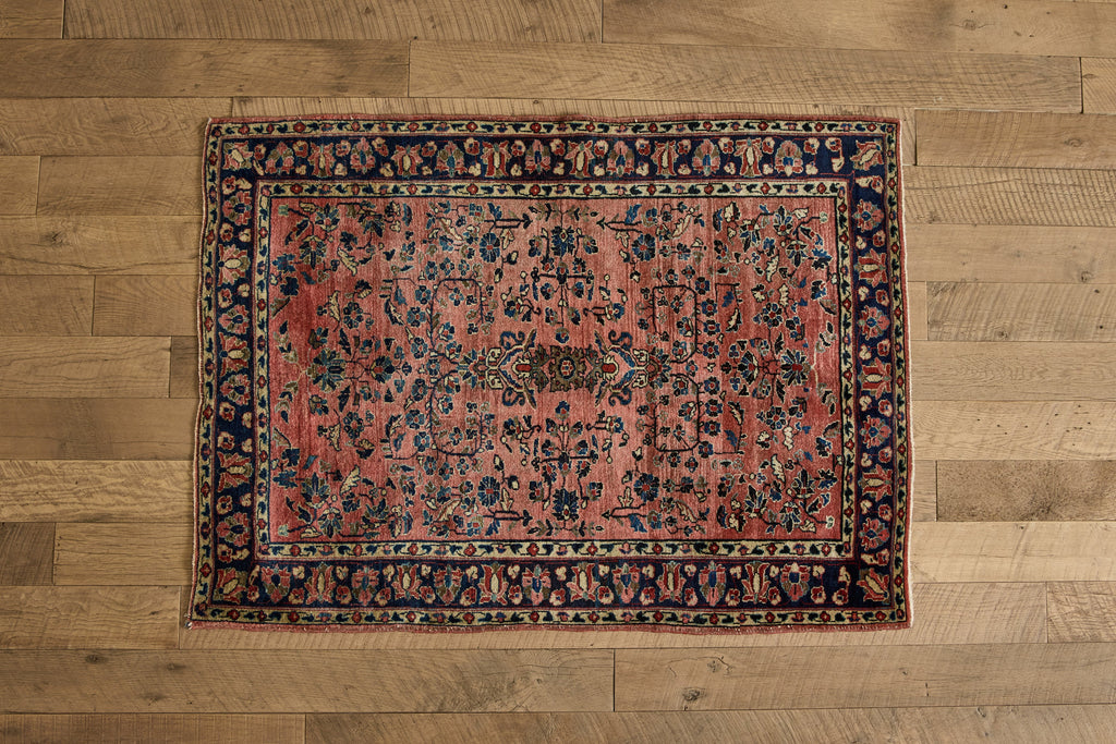 Nicky Kehoe - Rose Pink Sarouk Rug 3'7 X 4'10