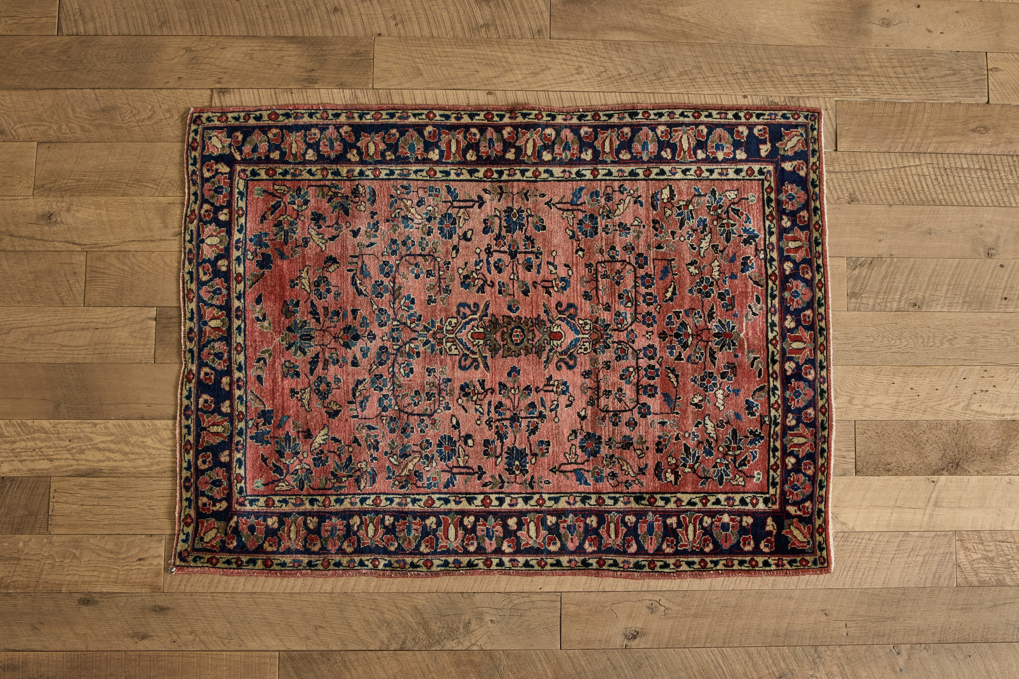 Nicky Kehoe - Rose Pink Sarouk Rug 3'7 X 4'10