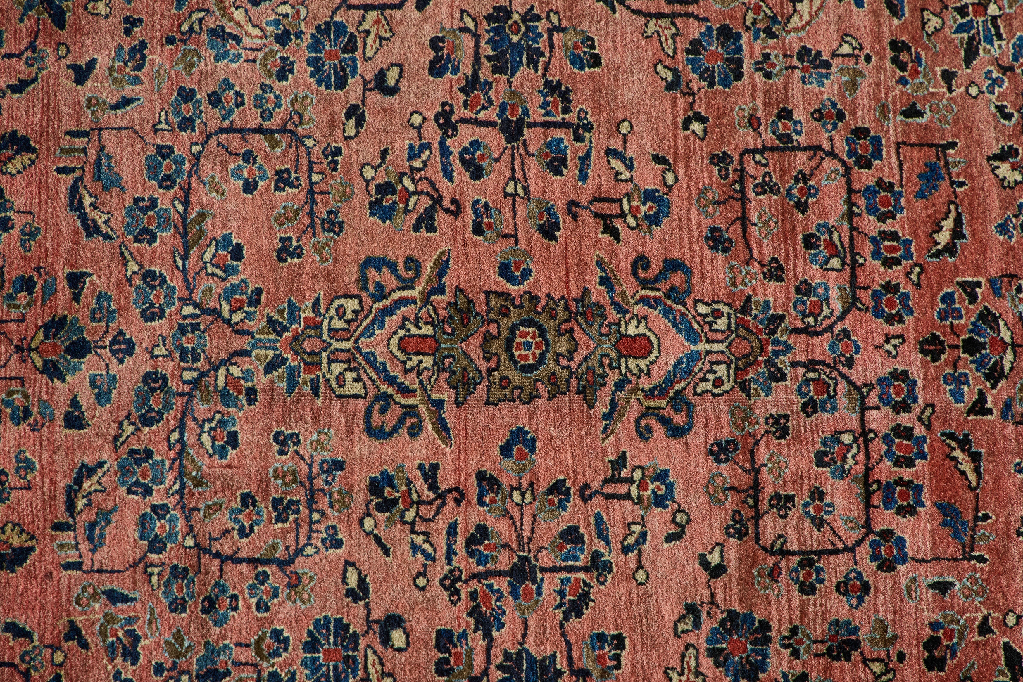 Nicky Kehoe - Rose Pink Sarouk Rug 3'7 X 4'10