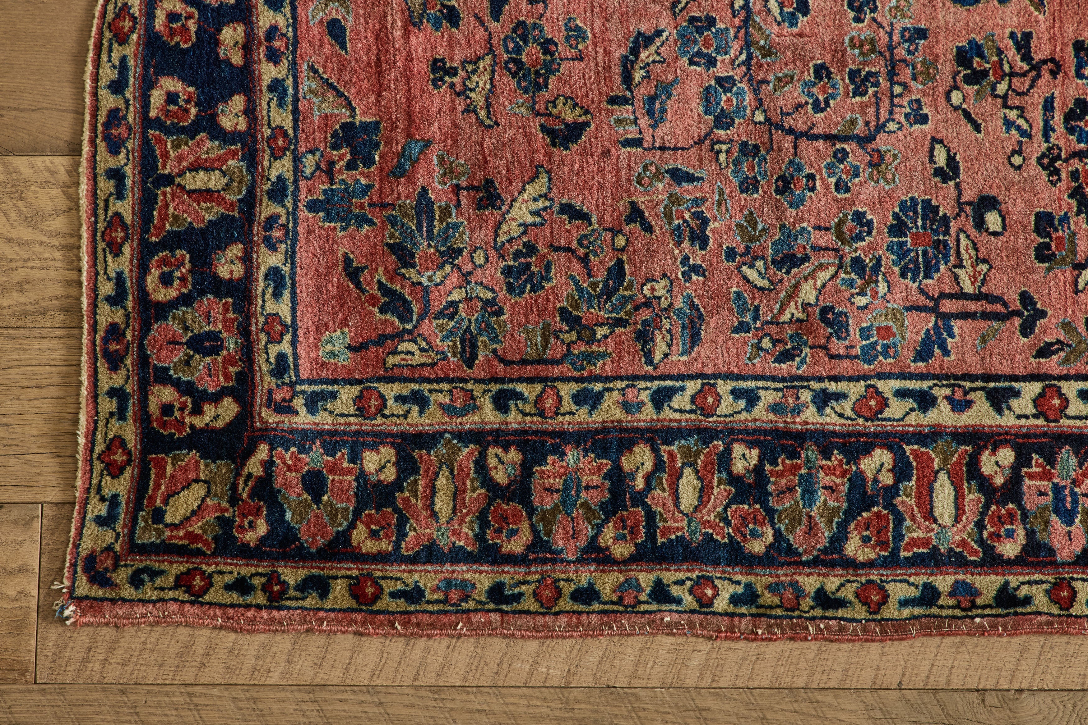 Nicky Kehoe - Rose Pink Sarouk Rug 3'7 X 4'10