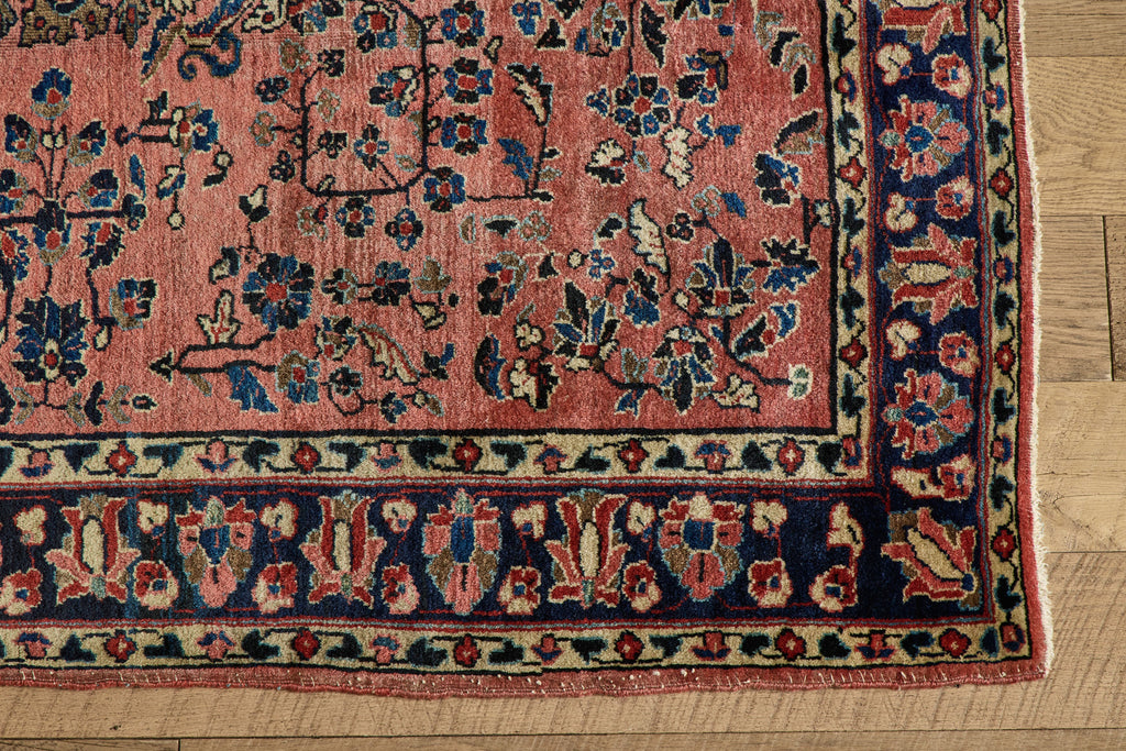 Nicky Kehoe - Rose Pink Sarouk Rug 3'7 X 4'10
