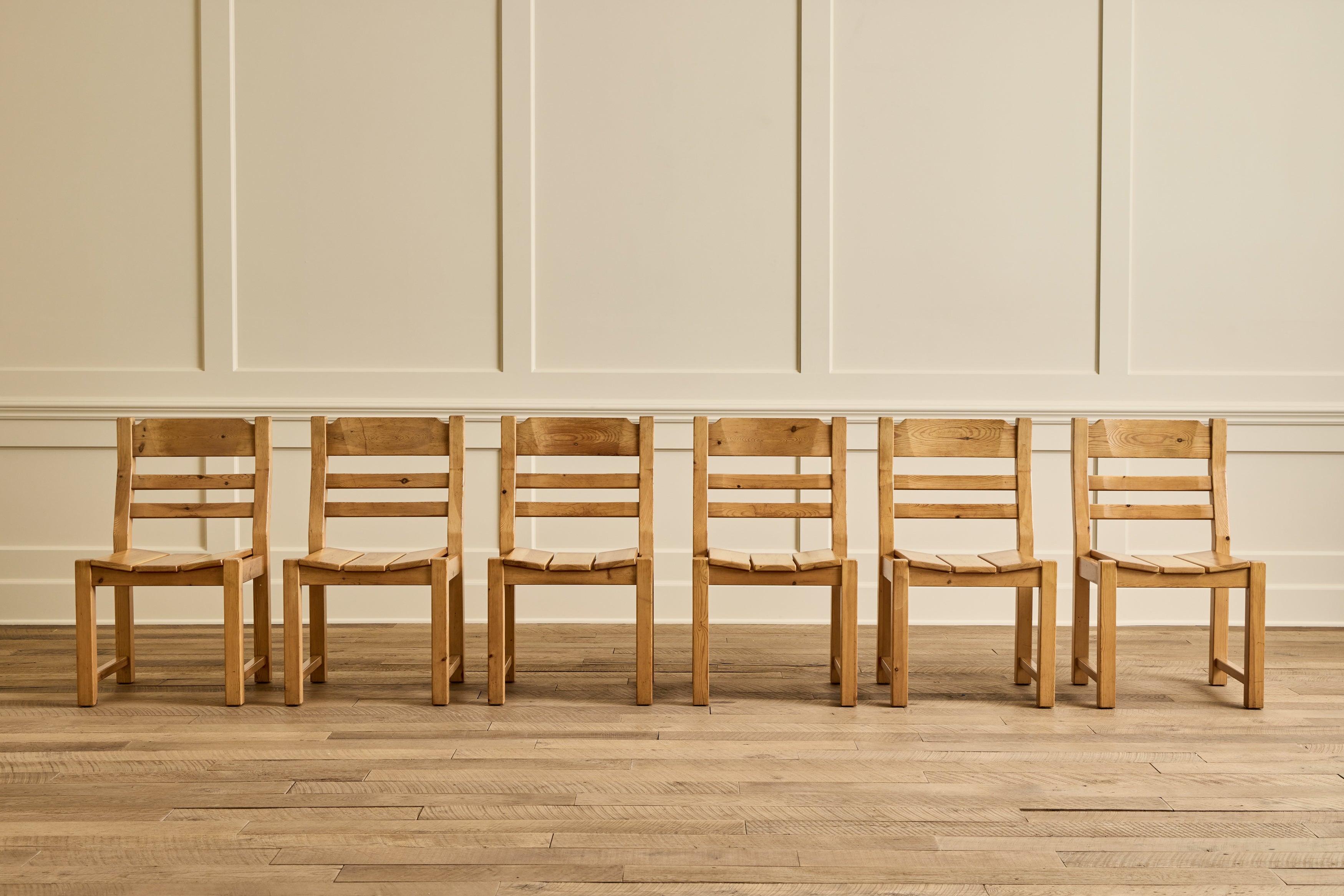 Nicky Kehoe - Set of 6 Brutalist Pine Chairs