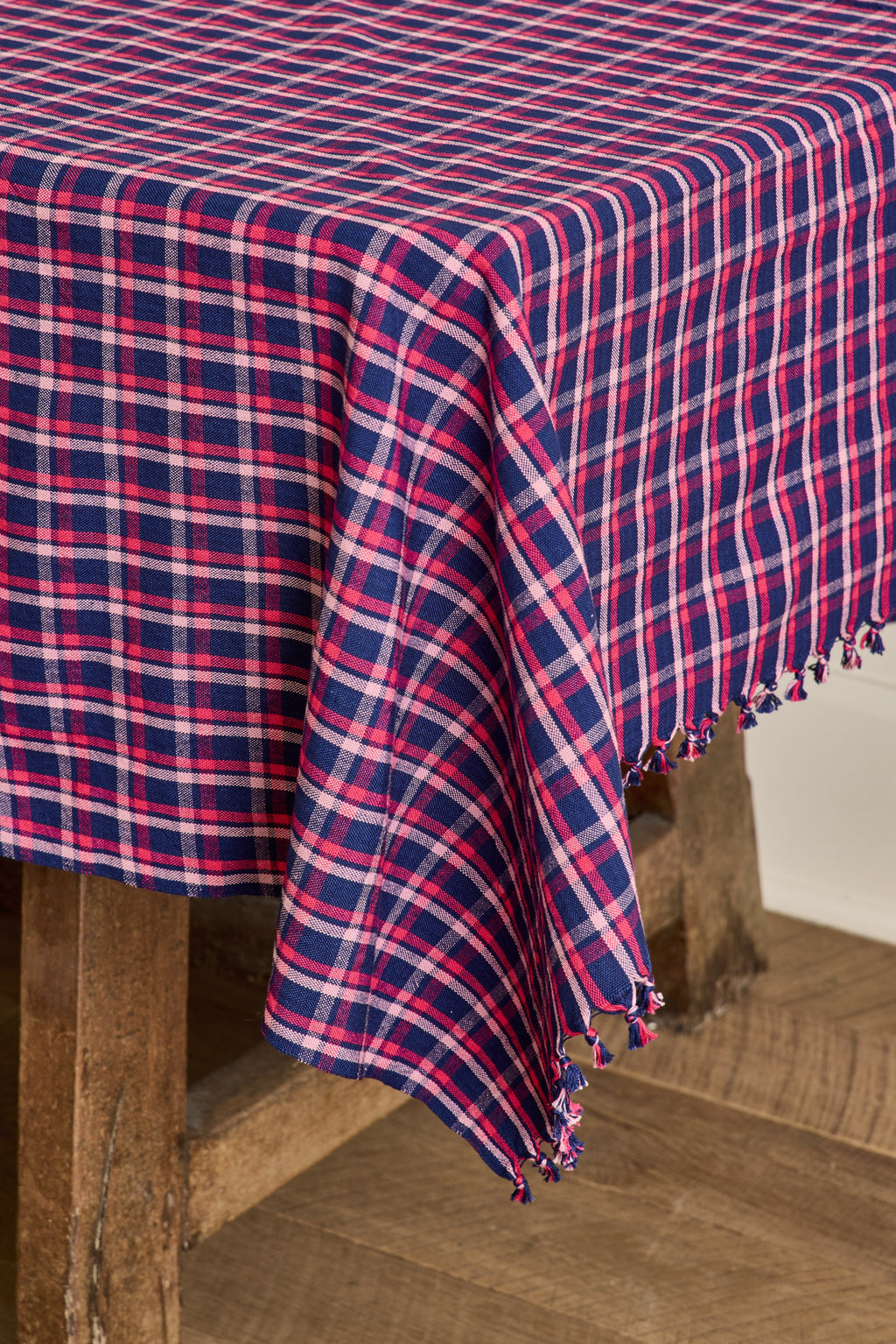 Nicky Kehoe - Alexandra Navy Plaid Tablecloth