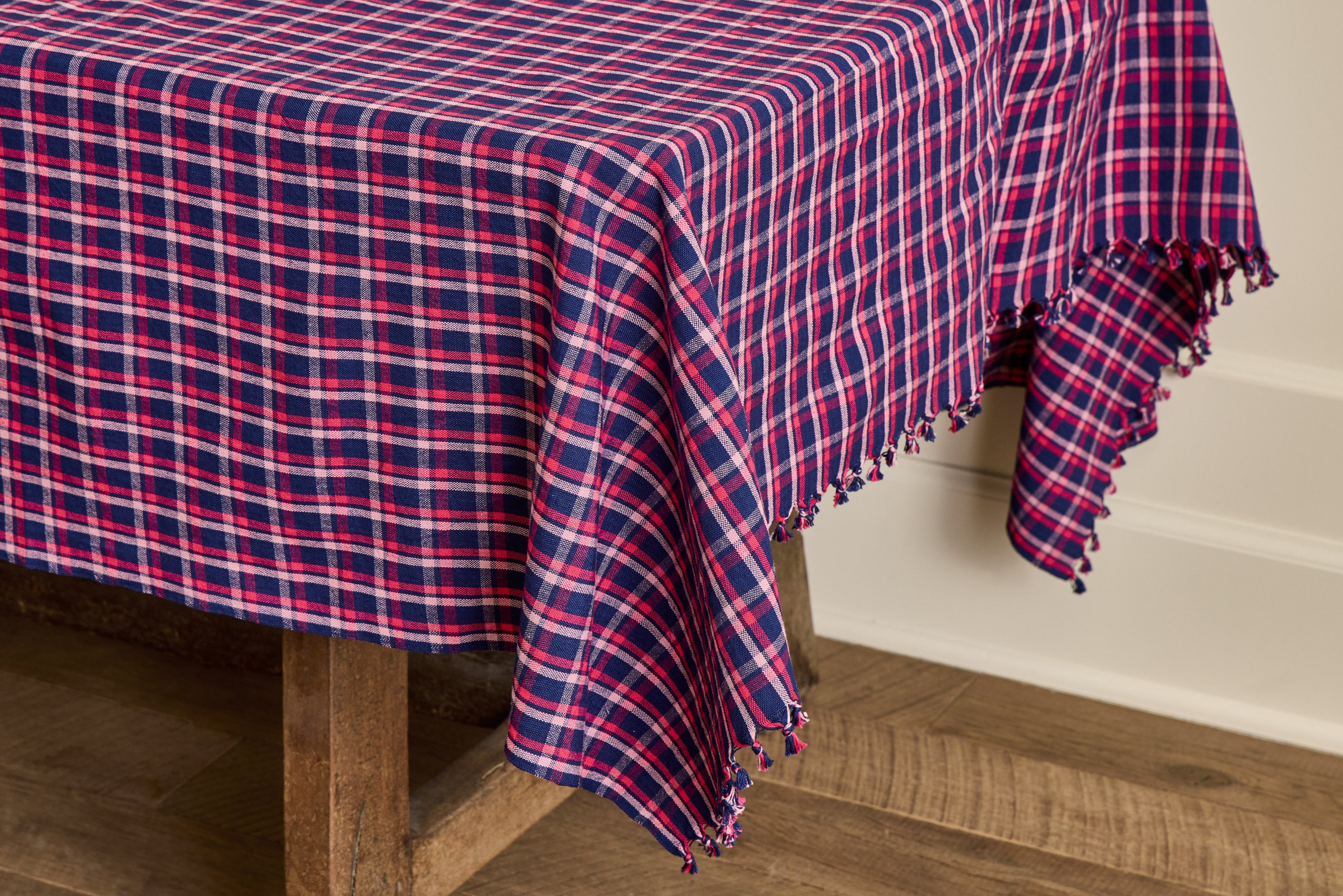 Nicky Kehoe - Alexandra Navy Plaid Tablecloth