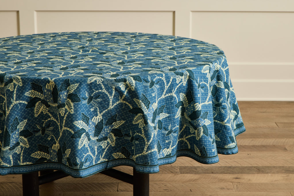 Nicky Kehoe - Night Bloom Tablecloth In Azure