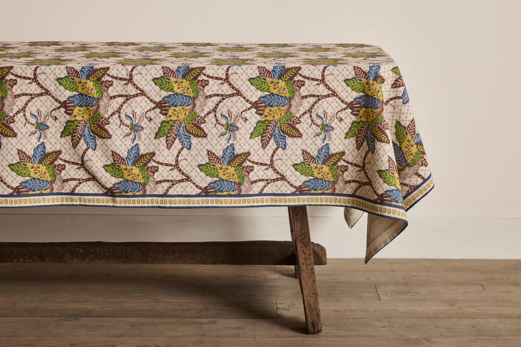 Nicky Kehoe - Night Bloom Tablecloth In Citron Medley