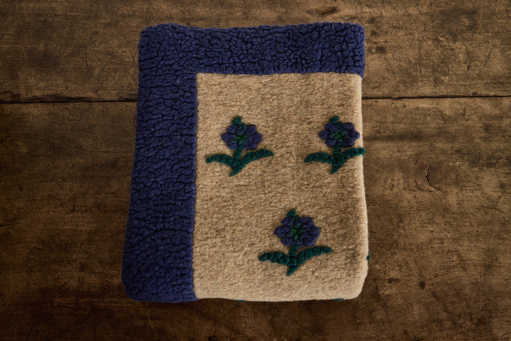 Nicky Kehoe - Italian Wool Throw in Daisy Blue