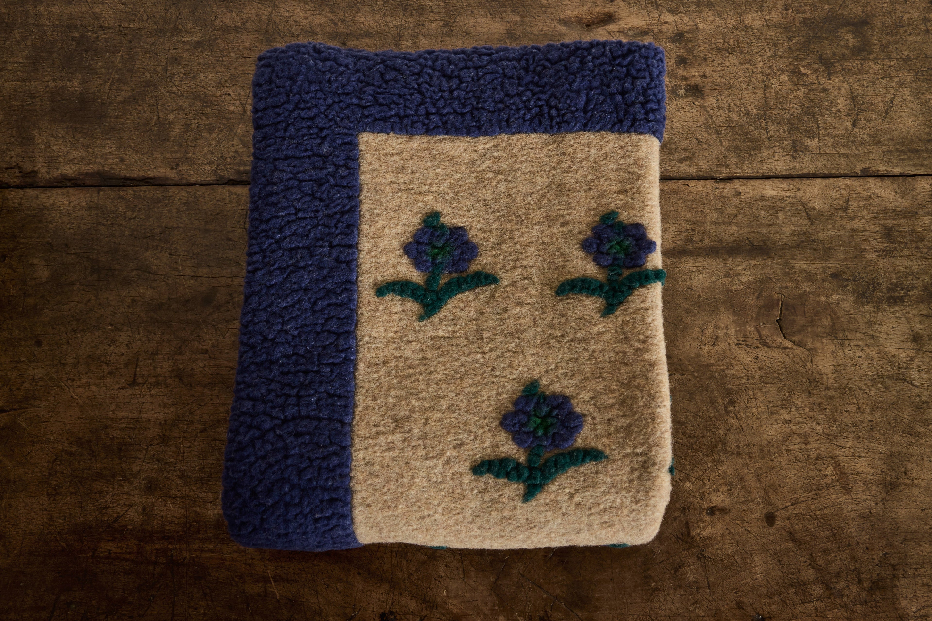 Nicky Kehoe - Italian Wool Throw in Daisy Blue