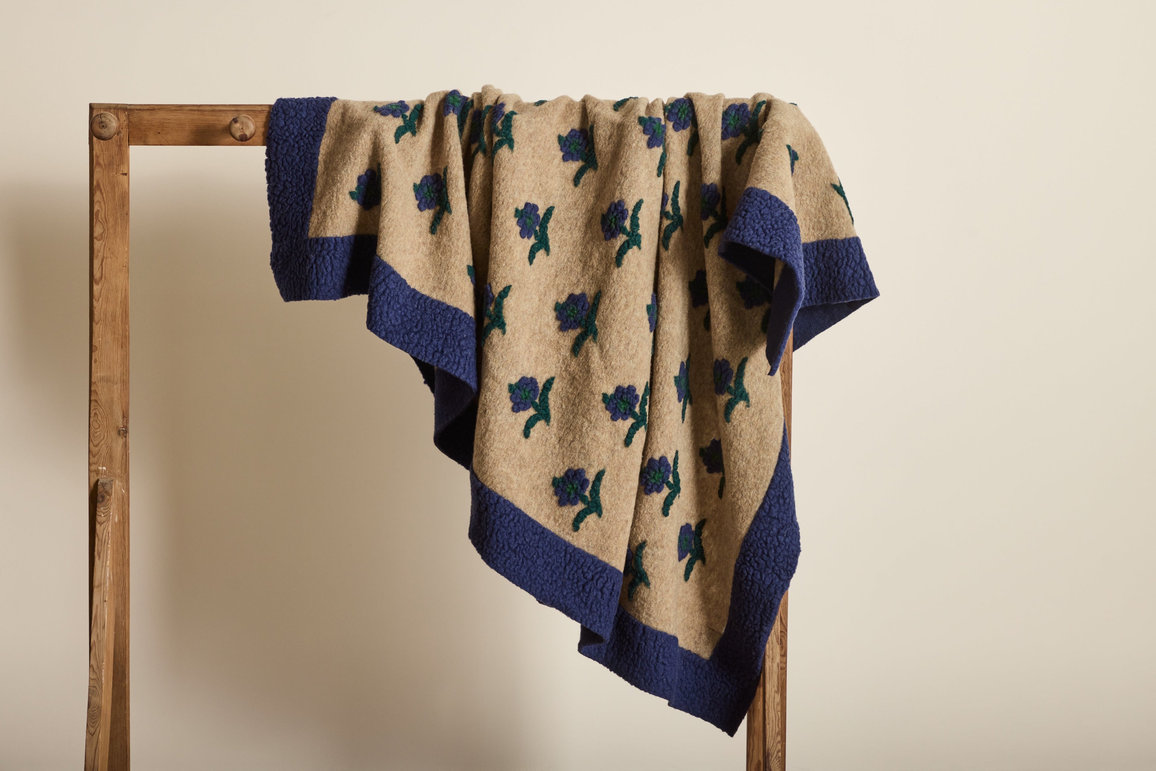 Nicky Kehoe - Italian Wool Throw in Daisy Blue
