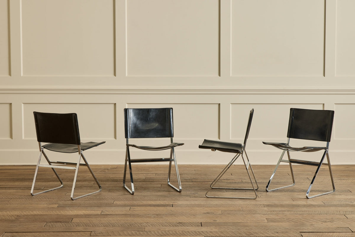 Nicky Kehoe - VTG SET OF 4 ITALIAN LEATHER CHAIRS
