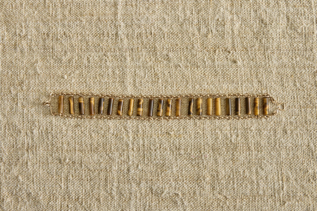 Nicky Kehoe - 1960s Tiger's Eye Link Bracelet