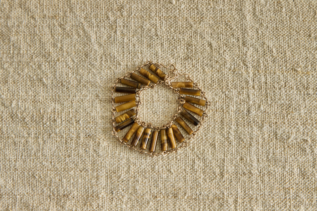 Nicky Kehoe - 1960s Tiger's Eye Link Bracelet
