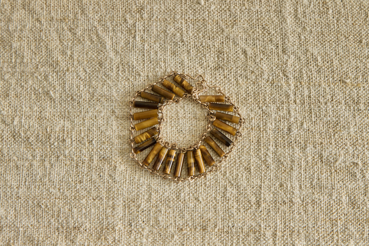 Nicky Kehoe - 1960s Tiger's Eye Link Bracelet