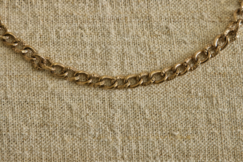 Nicky Kehoe - 19th Century Etched Curb Link Necklace
