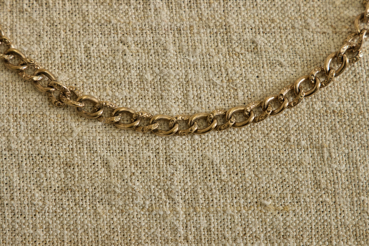 Nicky Kehoe - 19th Century Etched Curb Link Necklace