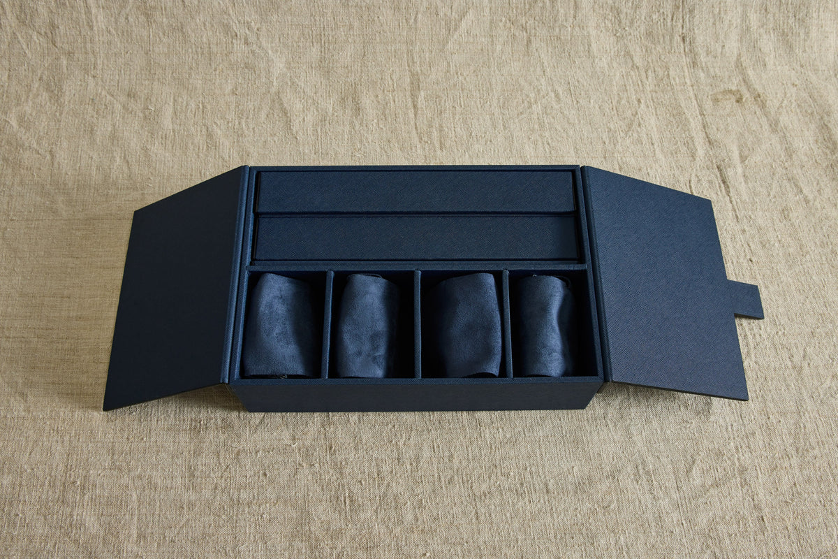 Nicky Kehoe - Rowan Leather Rummikub Set in Navy