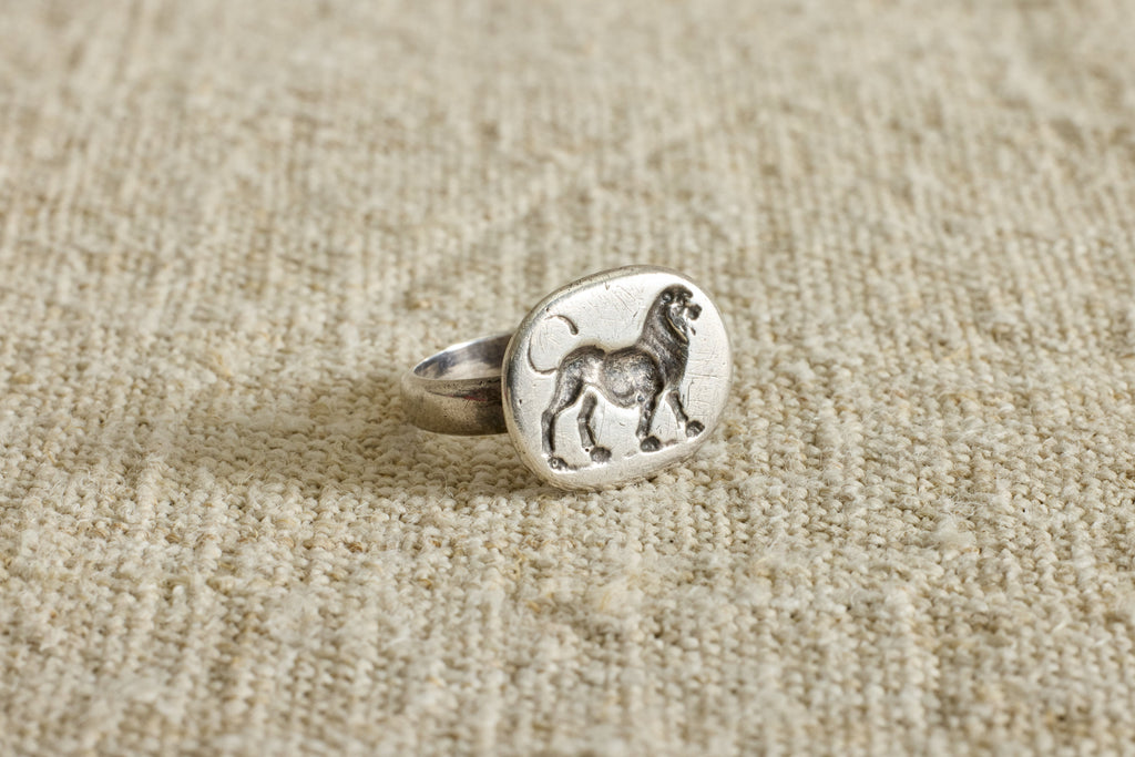 Nicky Kehoe - 1960s Sterling Silver Georgian Lion Crest Ring
