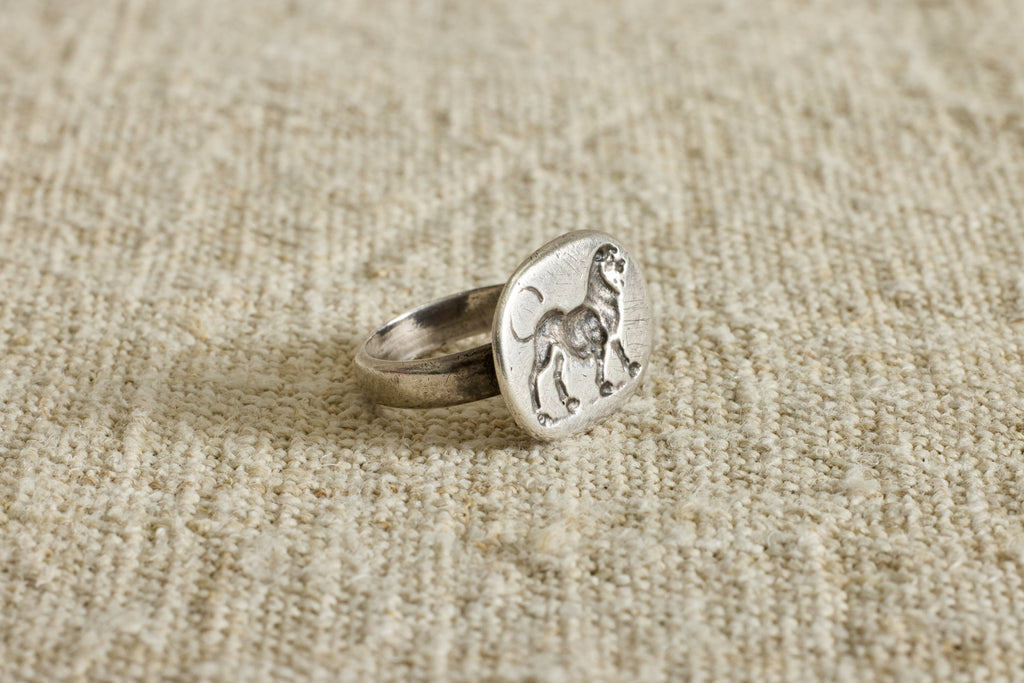 Nicky Kehoe - 1960s Sterling Silver Georgian Lion Crest Ring