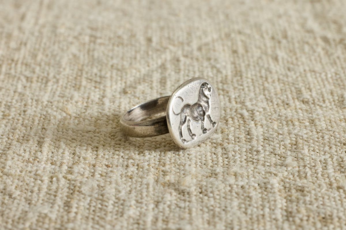 Nicky Kehoe - 1960s Sterling Silver Georgian Lion Crest Ring