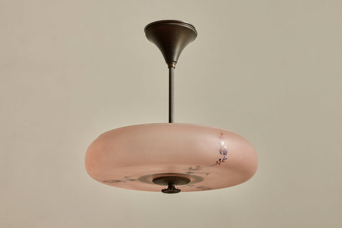 Nicky Kehoe - VTG PINK DECO GLASS PENDANT