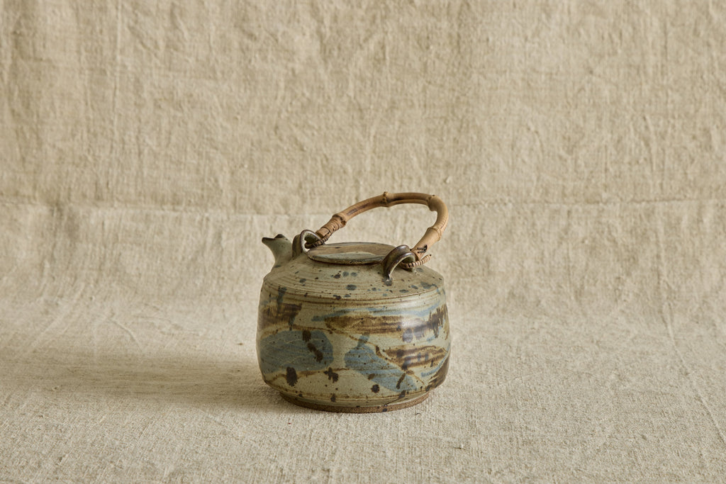 Nicky Kehoe - Blue Ceramic Teapot with Bamboo Handle