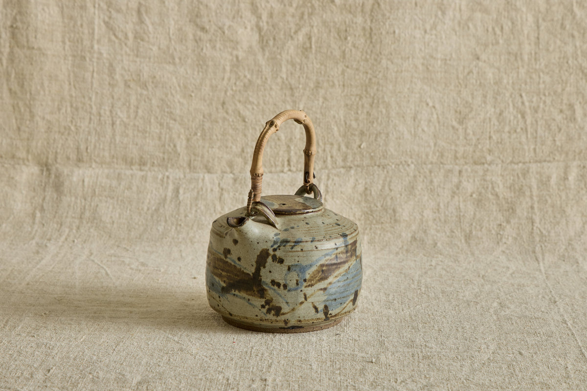 Nicky Kehoe - Blue Ceramic Teapot with Bamboo Handle