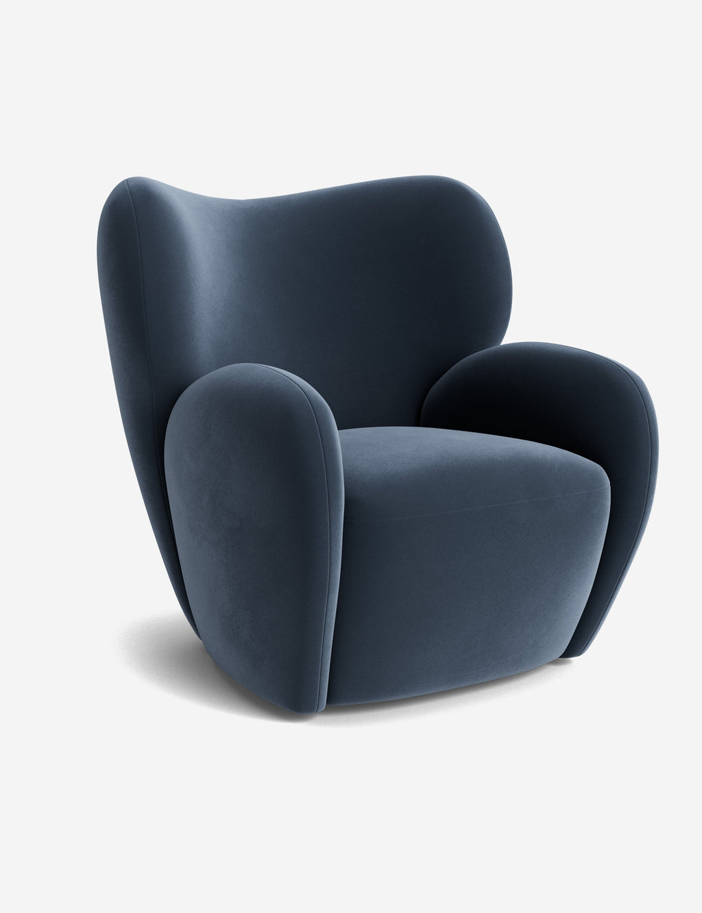 Lulu and Georgia - Open Box: Ovid Swivel Chair, Blue Modern Velvet by Aimee Song