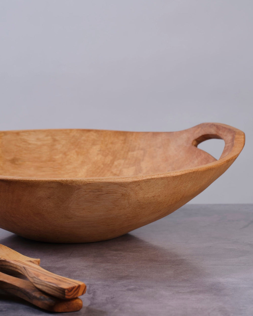 Terra Klay - Large 18 inch Contemporary Oval wood Bowl with Handles