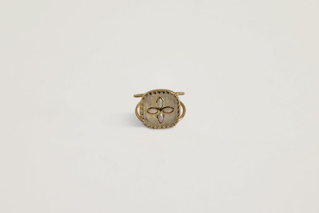 Nicky Kehoe - Bowie N°2 Ring, Moonstone (Size 52)