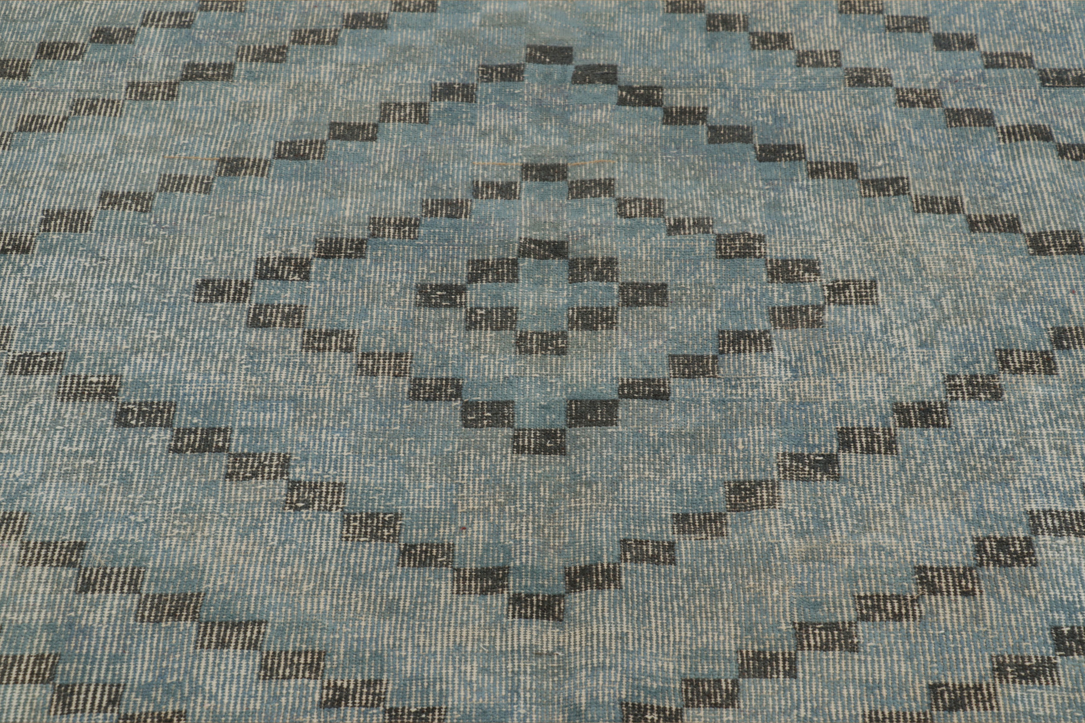 Nicky Kehoe - Turkish Blue Diamond Pattern Rug 4’7 X 8’1