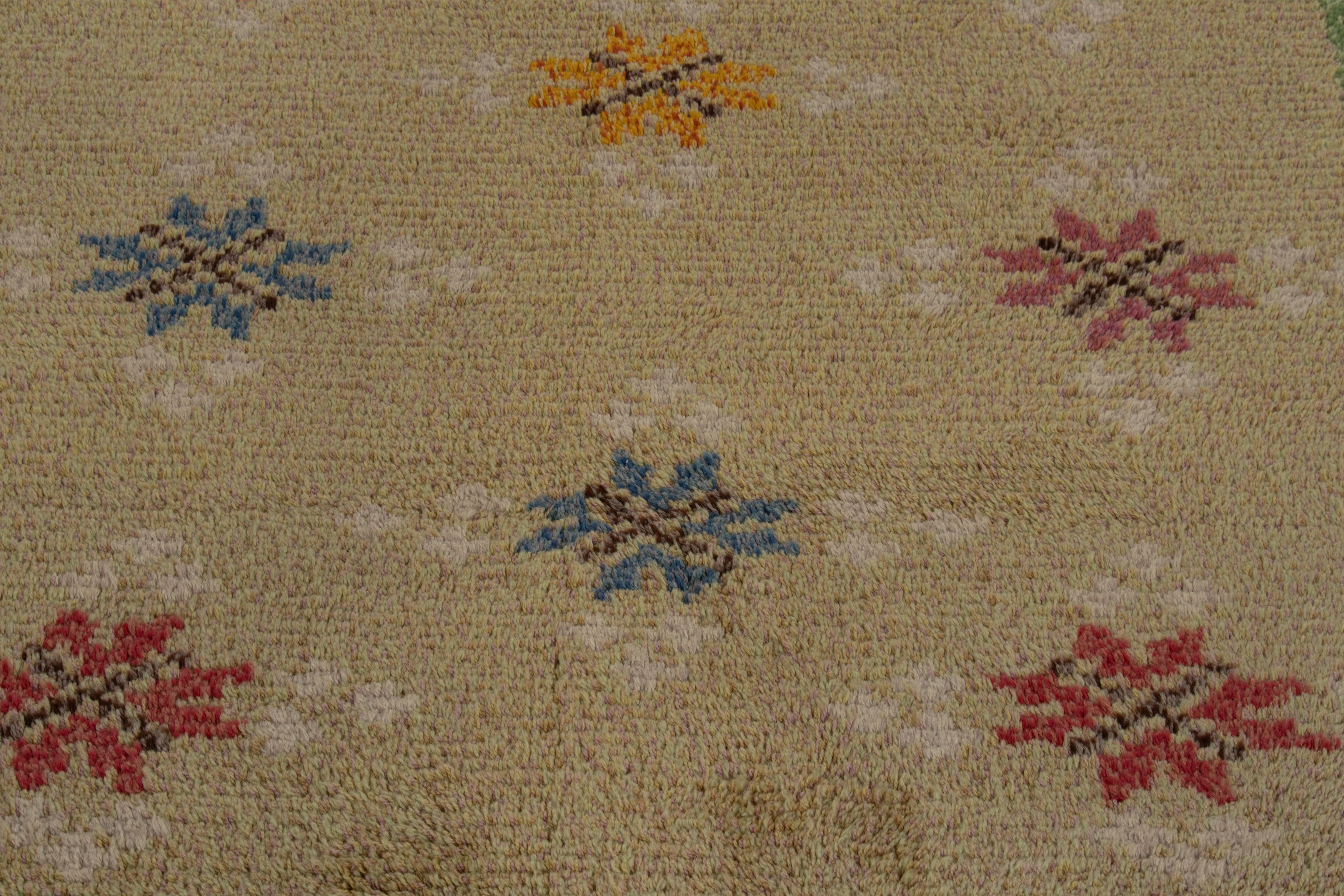 Nicky Kehoe - Tile Swedish Rya Floral Rug 4’9 X 6’6