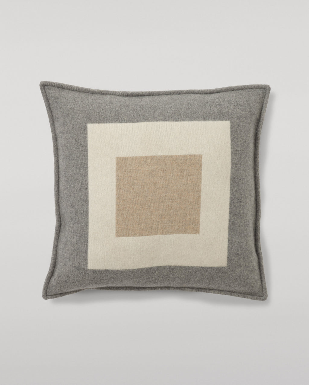 Johnstons of Elgin - Art Geometric Grey & Natural Cashmere Cushion
