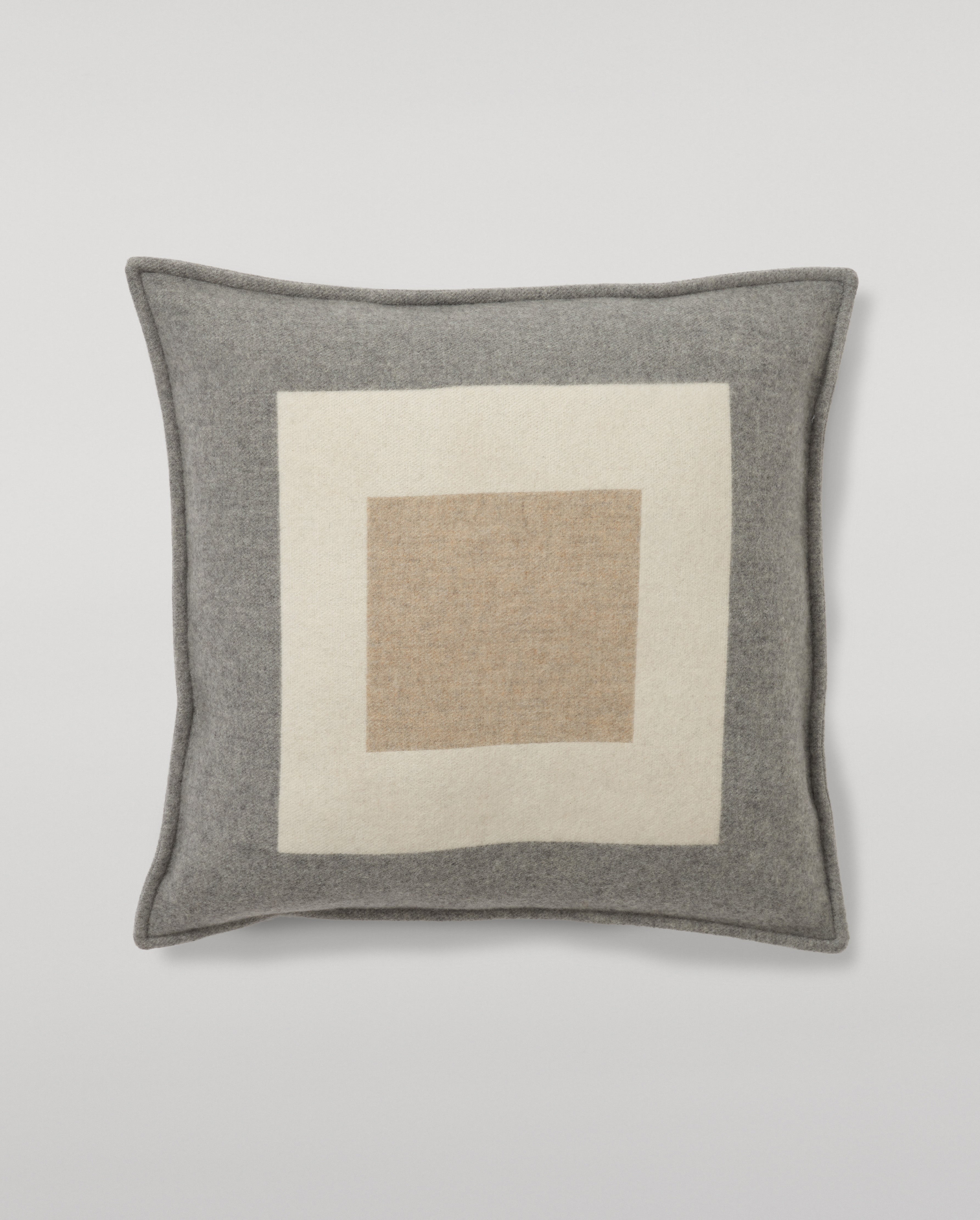 Johnstons of Elgin - Art Geometric Grey & Natural Cashmere Cushion