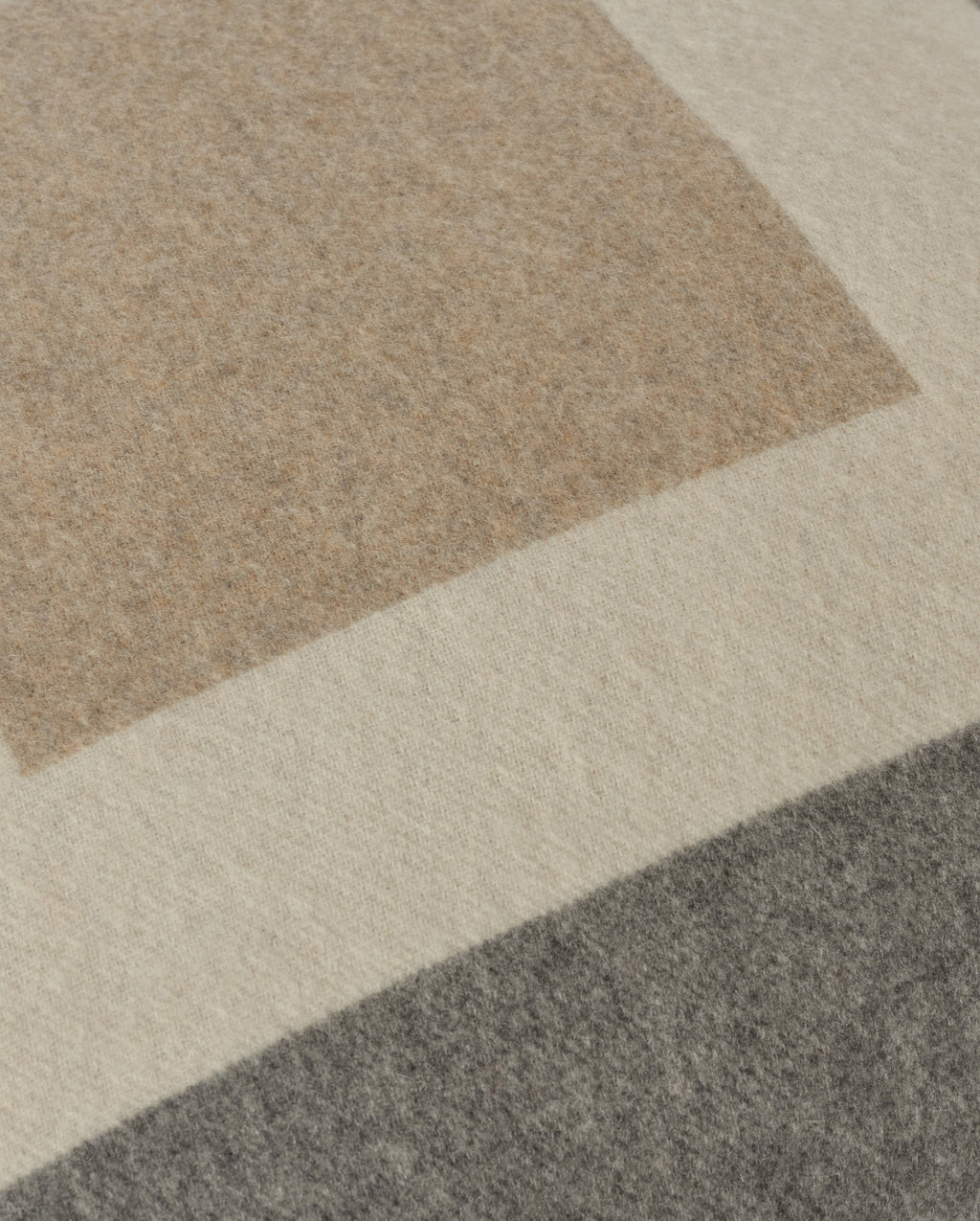Johnstons of Elgin - Art Geometric Grey & Natural Cashmere Cushion